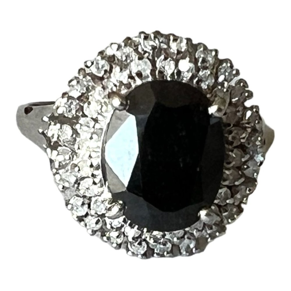 Diamond Sapphire Ring 2.8 Carat - Pt900 Platinum 2 carat Size: 5 3/4 US -  #1144